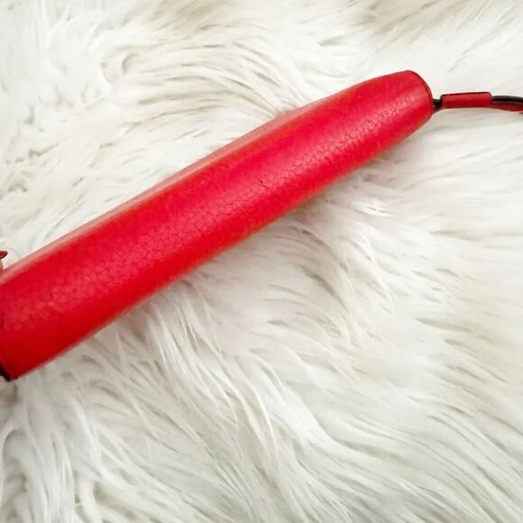 TORY BURCH | Large Red Zip Around Leather Wallet Long Gold Tone Hardware - Picture 5 of 8